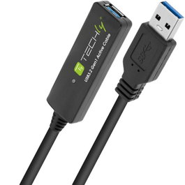 Techly Câble d'extension Active USB 3.2 SuperSpeed+ 10 mètres noir - Prolongateur de signal jusqu'à 5 Gbps pour clavier, souris, imprimante