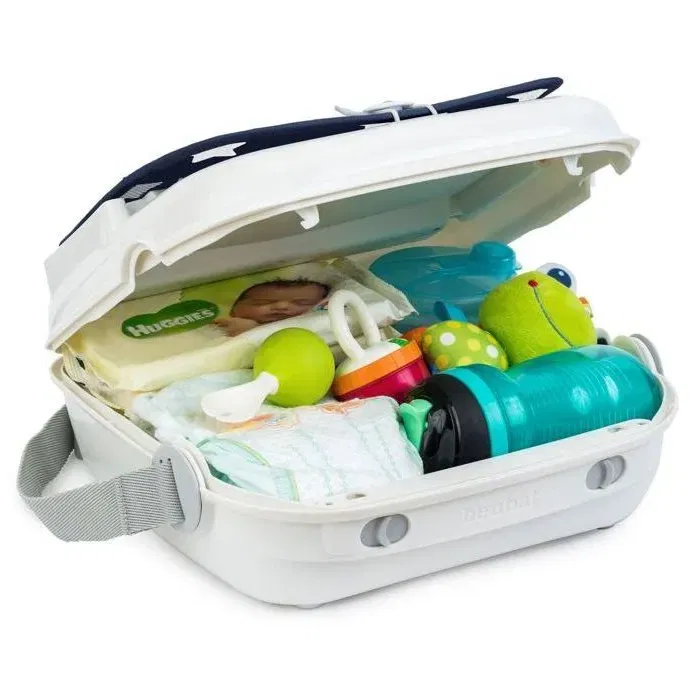 Benbat - Siège réhausseur bébé portable pour table à manger avec harnais de sécurité réglable, pliable, housse lavable - Marine