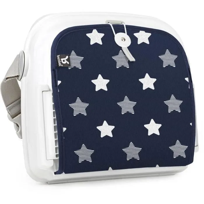 Benbat - Siège réhausseur bébé portable pour table à manger avec harnais de sécurité réglable, pliable, housse lavable - Marine