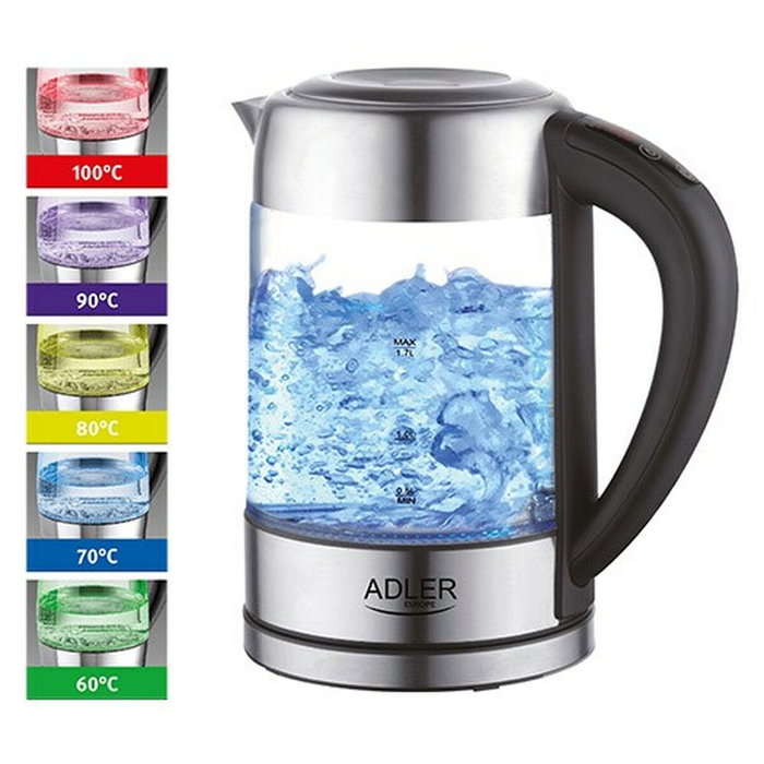 Adler Bouilloire AD 1247 Verre Gris acier 2200 W 1,7 L Adler Bouilloire AD 1247 Verre Gris acier 2200 W 1,7 L