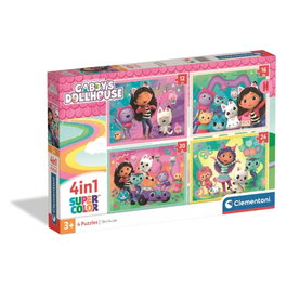 Clementoni Puzzle 4 en 1 Gabby's Dollhouse