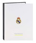 Safta - Carpeta folio 4 ani.mixtas Real Madrid équipement 25/26 - Classeur A4 4 anneaux thème Real Madrid, 26.5x33x4 cm, à partir de 3 ans