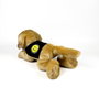 DEQUBE Peluche Labrador Canela 21 cm avec gilet - Licence Bocalan - Peluche douce pour enfant