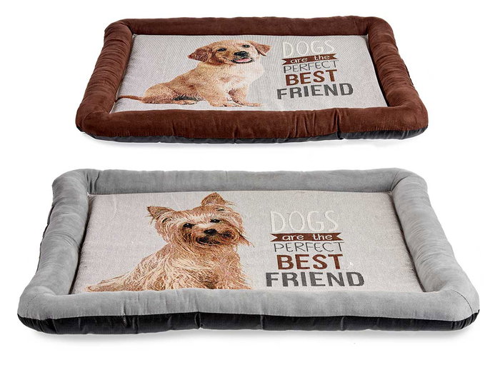 MASCOW Panier Rectangulaire pour Chiens, Gris + Marron