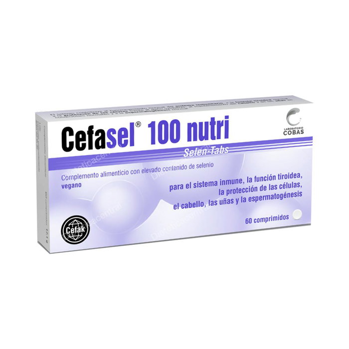 CEFAK Cefasel 100Nutri, Complément Alimentaire Sélénium, 60 Comprimés, Immunité et Protection Cellulaire CEFAK Cefasel 100Nutri, Complément Alimentaire Sélénium, 60 Comprimés, Immunité et Protection Cellulaire