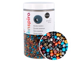 Innspiro Rocaille de verre ronde éclat métallique mélange 3,8mm 6/0 500g