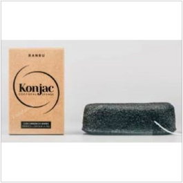BANBU Konjac Éponge Corporelle Exfoliante Noire au Charbon de Bambou 5g