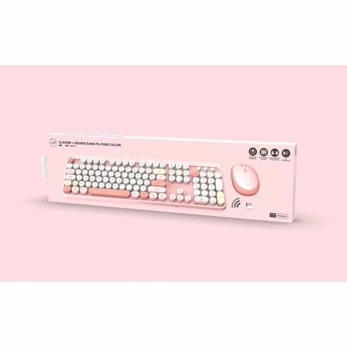 Mobility Lab Pure Color Ensemble clavier et souris sans fil Rose AZERTY Français Mobility Lab Pure Color Ensemble clavier et souris sans fil Rose AZERTY Français