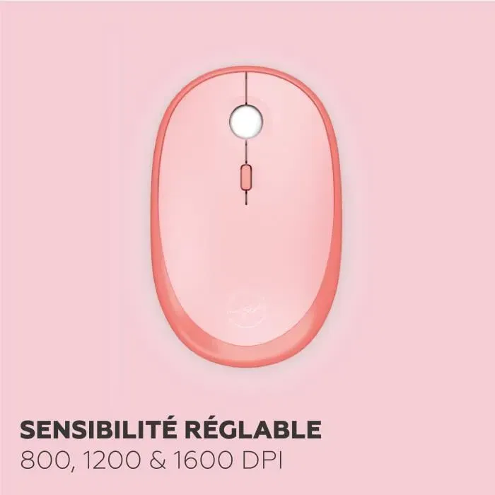 Mobility Lab - Ensemble Clavier et Souris Sans Fil - Pavé Numérique Intégré, Touches Silencieuses, Raccourcis Multimédia - Rose Pure Color