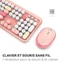Mobility Lab - Ensemble Clavier et Souris Sans Fil - Pavé Numérique Intégré, Touches Silencieuses, Raccourcis Multimédia - Rose Pure Color