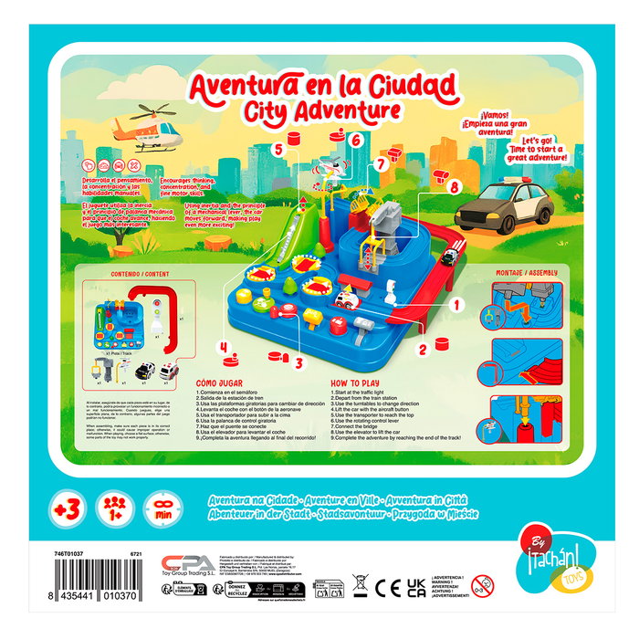 TACHAN Circuit de Habilité T01037 - Jeu de Course de Voiture avec Traction Manuelle, Sans Piles, Stimule la Coordination et la Logique pour Enfants à partir de 3 Ans