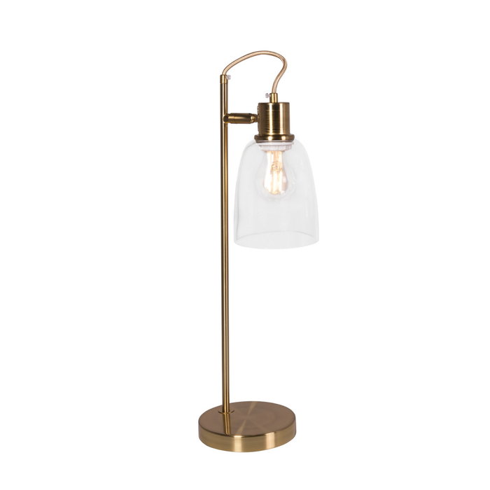 Lampe de table Najafabad en métal doré et cristal