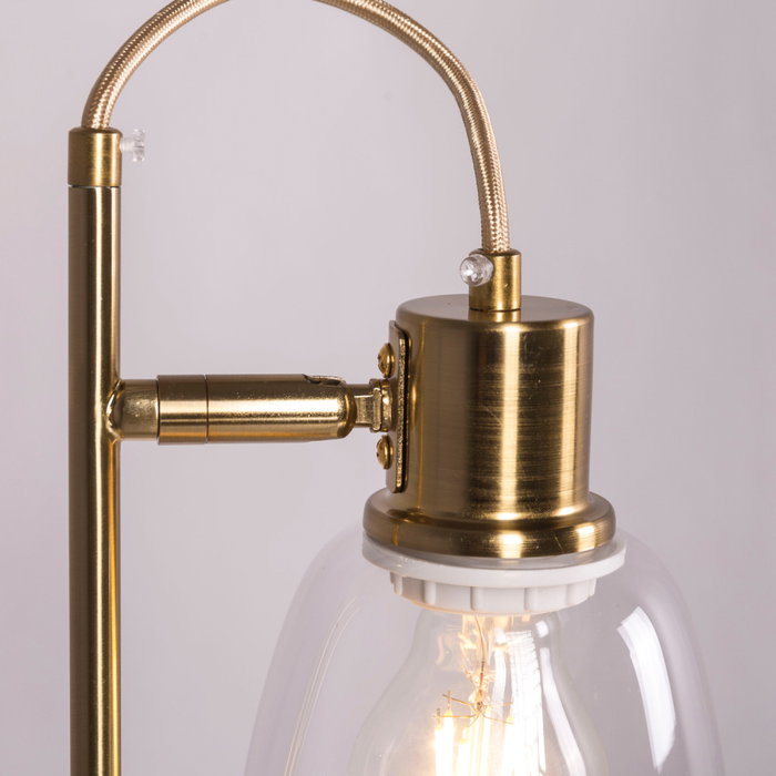 Lampe de table Najafabad en métal doré et cristal