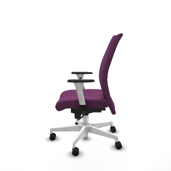 Piqueras Y Crespo Chaise de bureau Albacete confidente, Similicuir Violet, Base Blanche