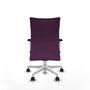 Piqueras Y Crespo Chaise de bureau Albacete confidente, Similicuir Violet, Base Blanche