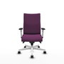 Piqueras Y Crespo Chaise de bureau Albacete confidente, Similicuir Violet, Base Blanche