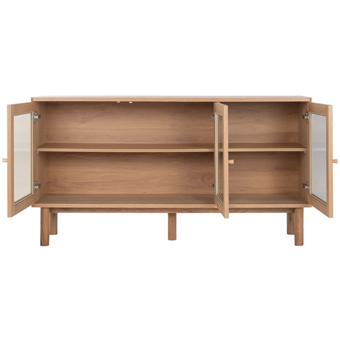 Home ESPRIT Buffet en Verre et Bois MDF 140 x 40 x 75 cm