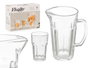 Vivalto Set 5 pièces Carafe et Verres à Eau 29 x 22 x 13 cm Verre Transparent 1,3 L + 315 ml (Set de 4)