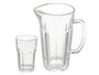 Vivalto Set 5 pièces Carafe et Verres à Eau 29 x 22 x 13 cm Verre Transparent 1,3 L + 315 ml (Set de 4)