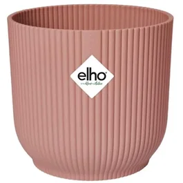 Elho Pot de Fleurs VIBES Rond Bleu Foncé, Ø 29.5 x H 27.2 cm en Plastique Recyclé Résistant pour Plantes d'Intérieur