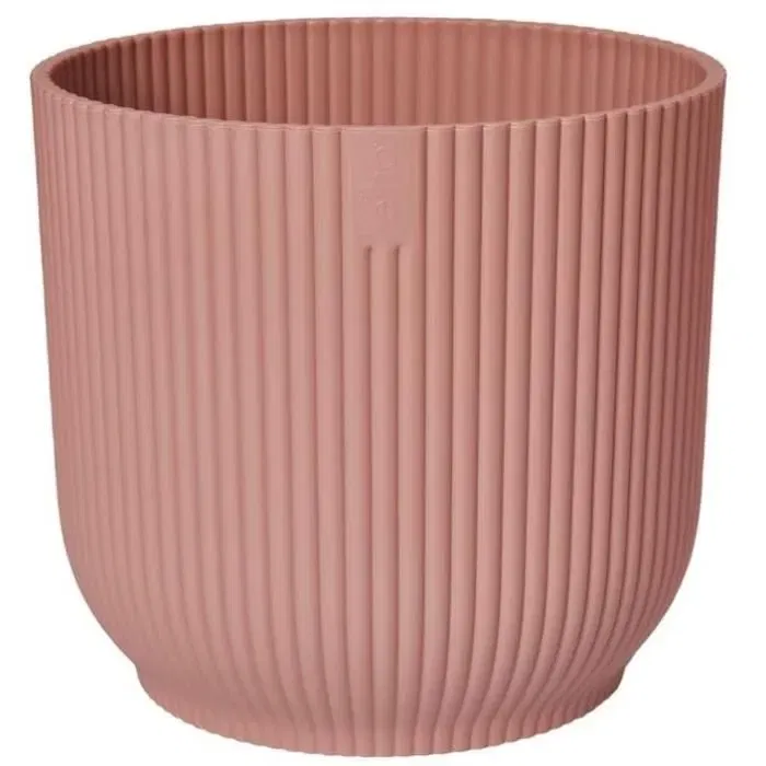 Elho Pot de Fleurs VIBES Rond Bleu Foncé, Ø 29.5 x H 27.2 cm en Plastique Recyclé Résistant pour Plantes d'Intérieur