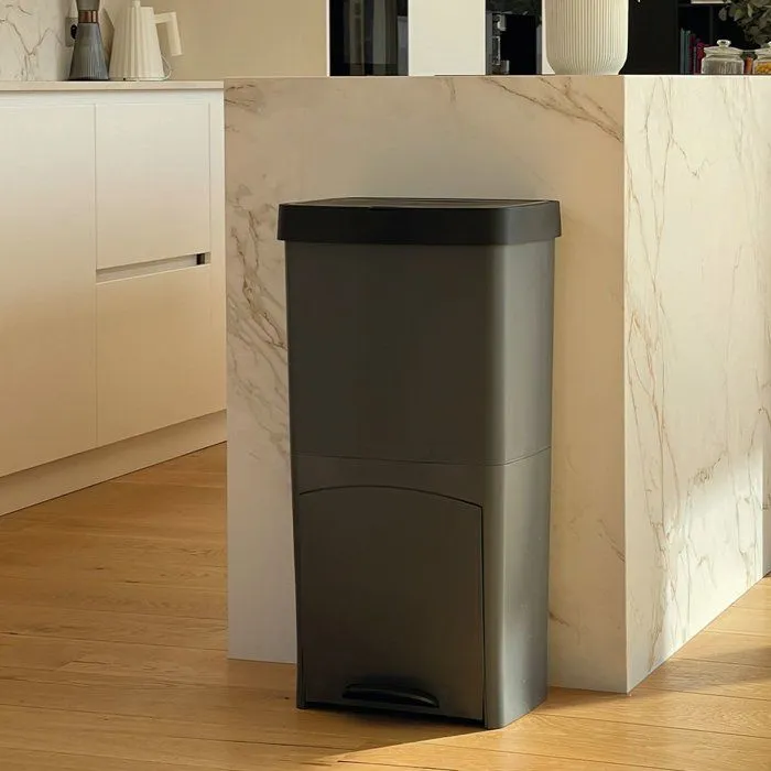 Kitchen Move PICEA Poubelle de cuisine tri sélectif 70L - Gris Kitchen Move PICEA Poubelle de cuisine tri sélectif 70L - Gris