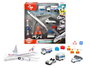 Smoby - Set de jeu aéroport avec 13 pièces, avion et 3 véhicules - Jeu en espagnol/portugais en métal et plastique pour enfants de 3 ans et plus