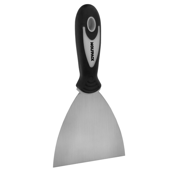 WOLFPACK LINEA PROFESIONAL Spatule en acier inoxydable 100 mm avec manche en caoutchouc WOLFPACK LINEA PROFESIONAL Spatule en acier inoxydable 100 mm avec manche en caoutchouc