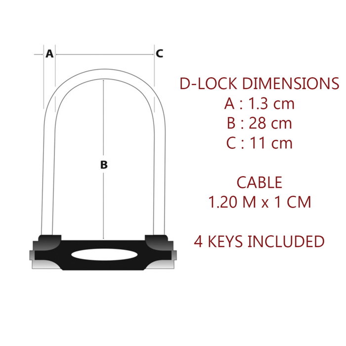 Master Lock Antivol U avec Câble Modèle XL
