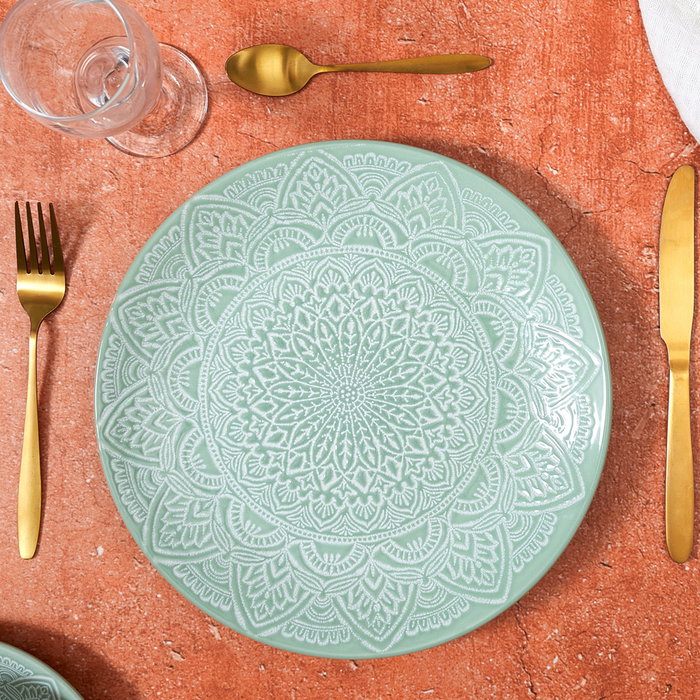 Home Deco Factory Plat plat Mirage Vert Sahara 27 cm