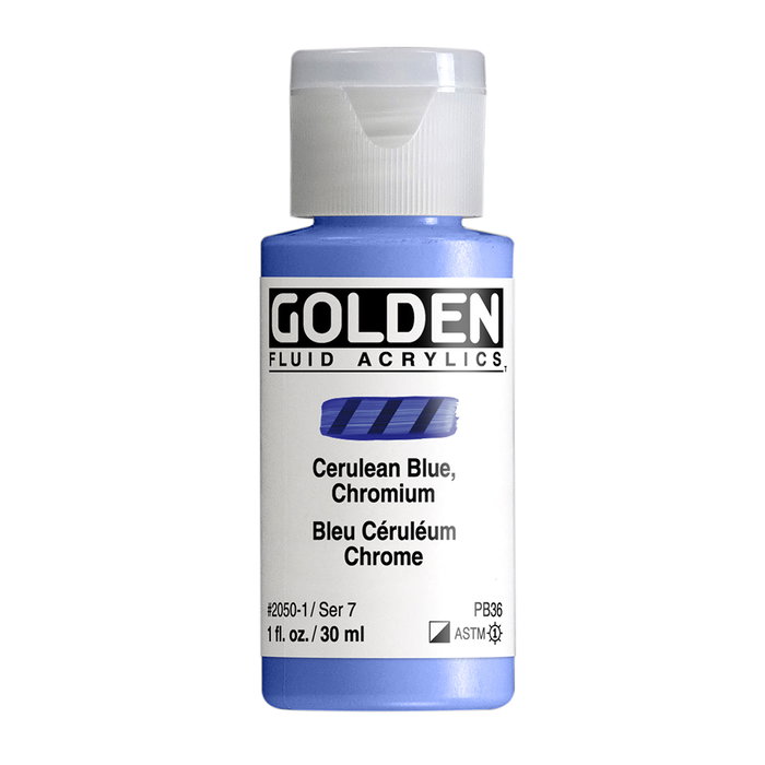 Golden Fluid Acrylique Azur Céruléen Chrome 30 ml Golden Fluid Acrylique Azur Céruléen Chrome 30 ml