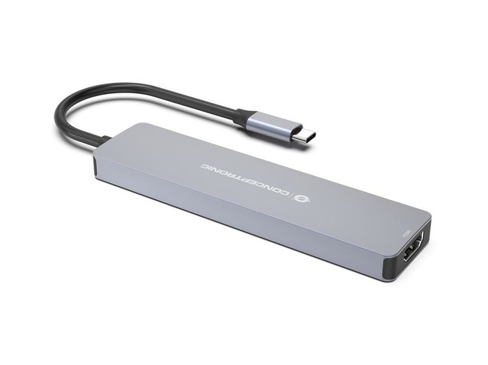 Conceptronic DONN28G Station d'accueil USB-C Hub 7-en-1 Gris 4K 60Hz HDMI Conceptronic DONN28G Station d'accueil USB-C Hub 7-en-1 Gris 4K 60Hz HDMI