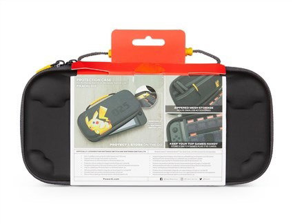 Power A 1521515-01 Étui protecteur compact pour Nintendo Switch OLED, Switch ou Switch Lite, avec motif Pikachu, doublure pelucheuse, rangement 6 cartes et poche filet
