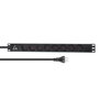 Lanview Bande d'alimentation 19" 13A avec 8 prises de type K danois et câble 2m