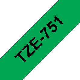 Brother Ruban de couleur TZE-751 Noir, vert