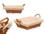 Kipit Cesto carré avec anses 35x28x13 cm tissu et osier naturel (Set de 24)