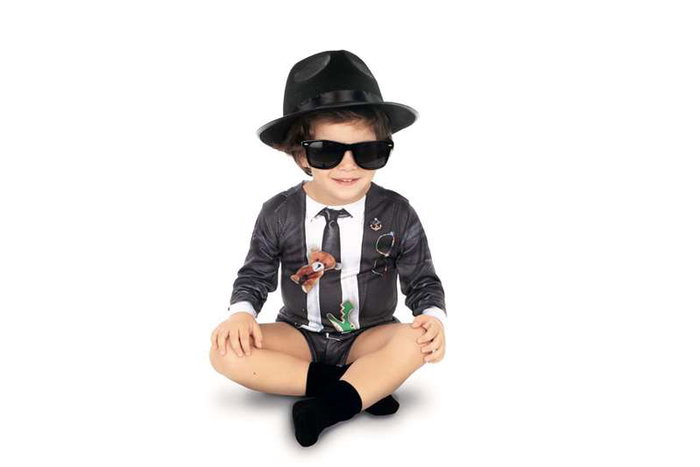 My Other Me - Bodysuit déguisé Blues Brothers pour bébé 0-6 mois, polyester-élasthanne, âge recommandé 3-6 mois My Other Me - Bodysuit déguisé Blues Brothers pour bébé 0-6 mois, polyester-élasthanne, âge recommandé 3-6 mois