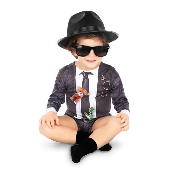 My Other Me - Bodysuit déguisé Blues Brothers pour bébé 0-6 mois, polyester-élasthanne, âge recommandé 3-6 mois My Other Me - Bodysuit déguisé Blues Brothers pour bébé 0-6 mois, polyester-élasthanne, âge recommandé 3-6 mois