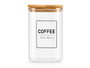 Vivalto Bocal Carré en Borosilicate avec Couvercle Bambou Coffee 1,2L 10x15x10 cm (Set de 12)