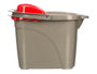 Arte Regal Seau de Nettoyage 15L Rouge Gris Plastique avec Roulettes 41x32x31cm (Set de 10)
