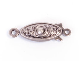 Innspiro Lot de 2 fermoirs métalliques ovales argentés vieillis 18x7mm
