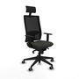 Chaise de Bureau avec Appui-tête Piqueras y Crespo 1D066G1 Noir