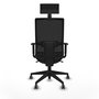 Piqueras y Crespo Chaise de Bureau Horna Noire avec Appui-tête et Mécanisme Synchrone