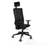 Piqueras y Crespo Chaise de Bureau Horna Noire avec Appui-tête et Mécanisme Synchrone