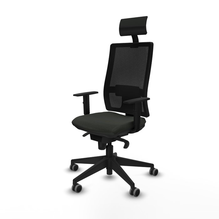 Piqueras y Crespo Chaise de Bureau Horna Noire avec Appui-tête et Mécanisme Synchrone
