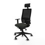 Piqueras y Crespo Chaise de Bureau Horna Noire avec Appui-tête et Mécanisme Synchrone
