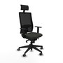 Piqueras y Crespo Chaise de Bureau Horna Noire avec Appui-tête et Mécanisme Synchrone