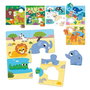 Goula - Puzzle 6 Habitats pour Enfants dès 2 Ans - 6 Puzzles en Bois avec Animaux