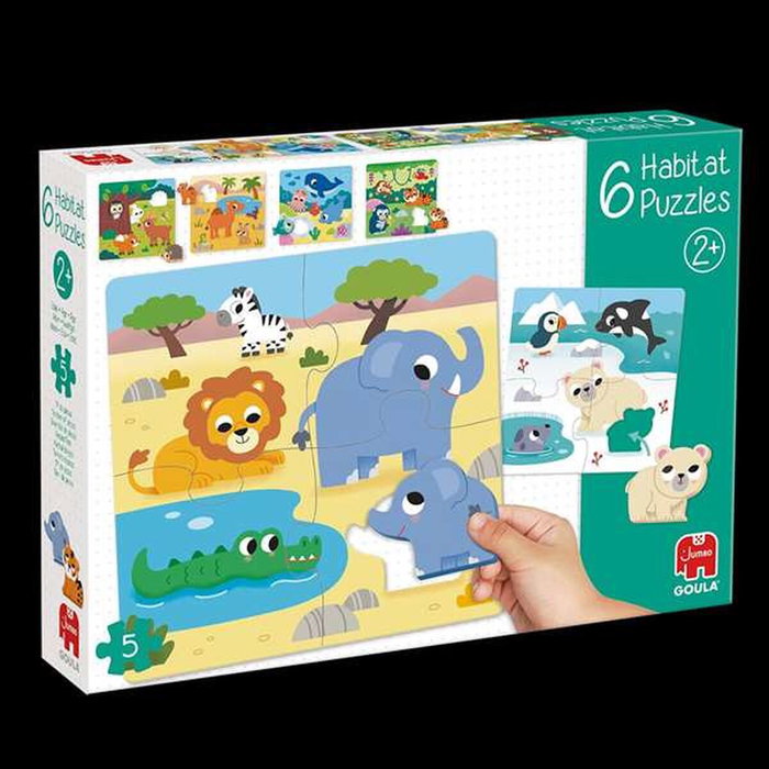 Diset Puzzle Goula 6 Habitat - Set de 6 puzzles en bois Diset Puzzle Goula 6 Habitat - Set de 6 puzzles en bois