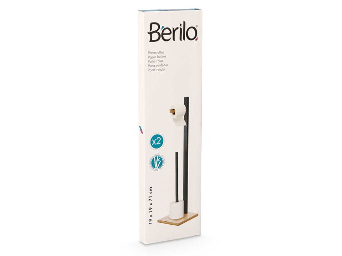 BERILO Porte-rouleau Bambou Noir